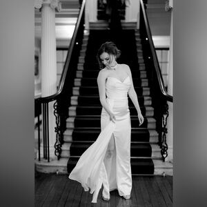 Ivory silk wedding gown or formal attire